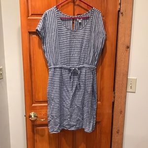 Old Navy Blue/White Tie Waist Dress